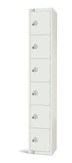 Elite White Six Door Compartment Locker