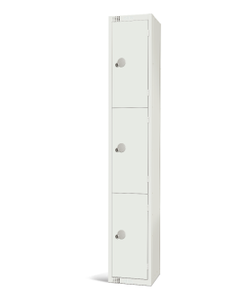 Elite White Three Door Compartment Locker