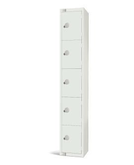 Elite White Five Door Compartment Locker