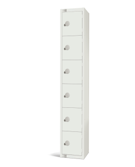 Elite White Six Door Compartment Locker