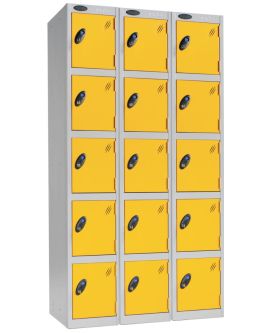 Probe Five Door Compartment Lockers Nest Of 3