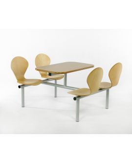 Wooden Polished Seat Canteen Seating Units Model DL/CU15