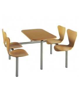 Wooden Polished Seat Canteen Seating Units Model DL/CU21