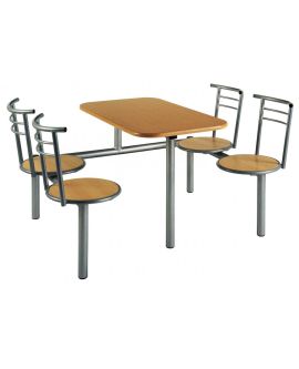 Wooden Polished Seat Canteen Seating Units Model DL/CU24