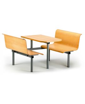 Wooden Polished Seat Canteen Seating Units Model DL/CU40