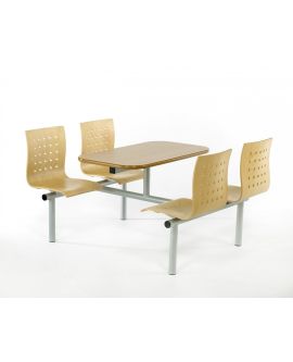 Wooden Polished Seat Canteen Seating Units Model DL/CU50