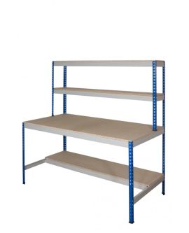 Rivet Work Station With Half Depth Lower Shelf