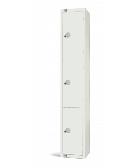 Elite White Three Door Compartment Locker