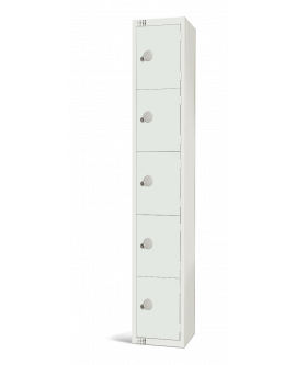 Elite White Five Door Compartment Locker