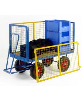 Turntable Trailer With Mesh Cage Supports
