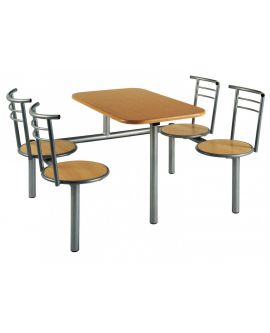 Wooden Polished Seat Canteen Seating Units Model DL/CU24